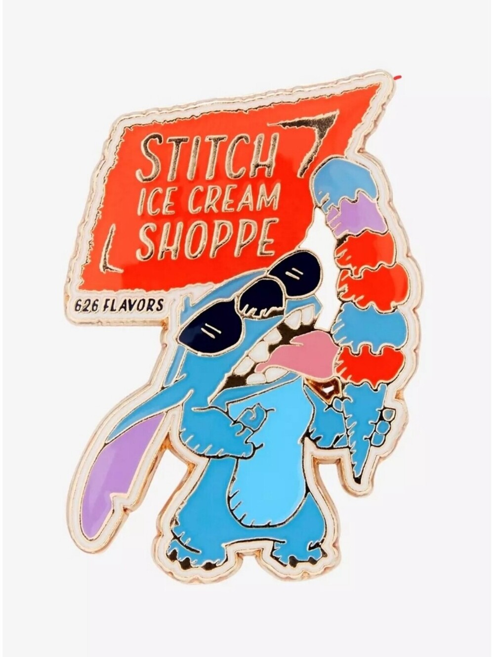 Loungefly Disney Lilo & Stitch Ice Cream Shoppe 626 Flavors Enamel Pin